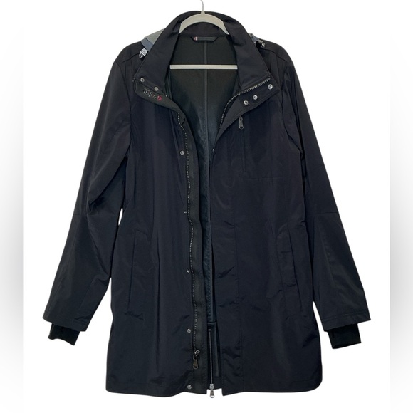 Pajar Canada Rain Coat with Hood Thumbhole Packable Water Resistant in Black - Picture 2 of 14